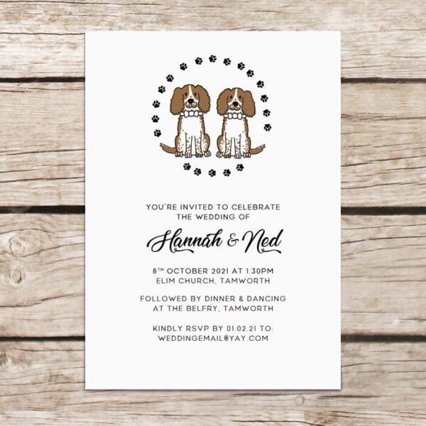 Dog Wedding Invitations, Personalised Wedding Invites With Envelopes, Luxury Printed Design, Eco Friendly, Illustrated Dogs Cute Invitations - Image 2