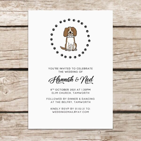 Dog Wedding Invitations, Personalised Wedding Invites With Envelopes, Luxury Printed Design, Eco Friendly, Illustrated Dogs Cute Invitations - Image 3