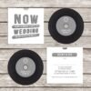 Retro 'vinyl' record CD wedding invitation, personalised CD record sleeves, custom vintage music themed invitations, handmade music lovers