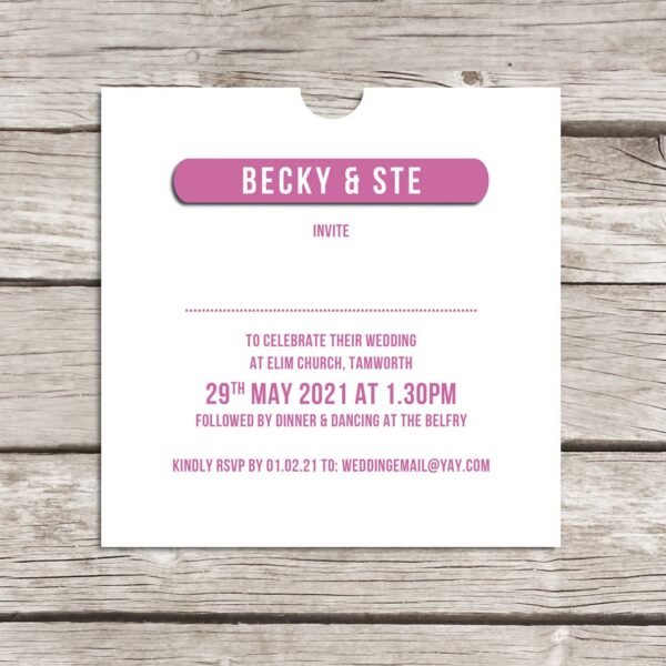 Retro 'vinyl' record CD wedding invitation, personalised CD record sleeves, custom vintage music themed invitations, handmade music lovers - Image 3