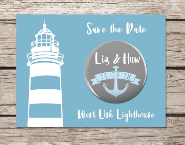 Lighthouse Wedding Invitations, Seaside Wedding Invites, Nautical Theme, Sea, Ocean, Luxury Wedding Invitation, Personalised, Simple Design - Image 2