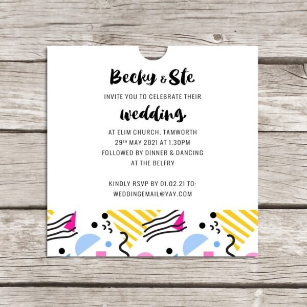 Retro 'vinyl' record CD wedding invitation, personalised CD record sleeves, custom vintage music themed invitations, handmade music lovers - Image 3