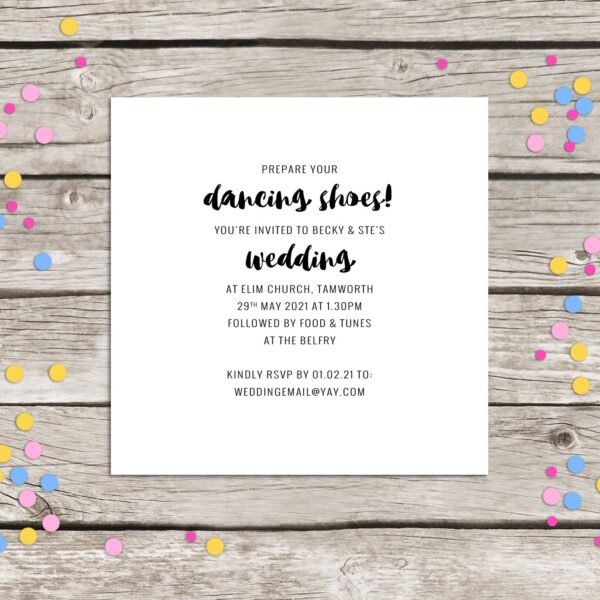 Retro 80's vinyl record wedding invitation, personalised record invites, custom vintage music themed invitations, handmade, music lovers - Image 2