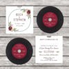 Retro 'vinyl' record CD wedding invitation, personalised CD record sleeves, custom vintage music themed invitations, handmade music lovers