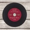 Retro 'vinyl' record CD wedding invitation, personalised CD record sleeves, custom vintage music themed invitations, handmade music lovers - Image 4