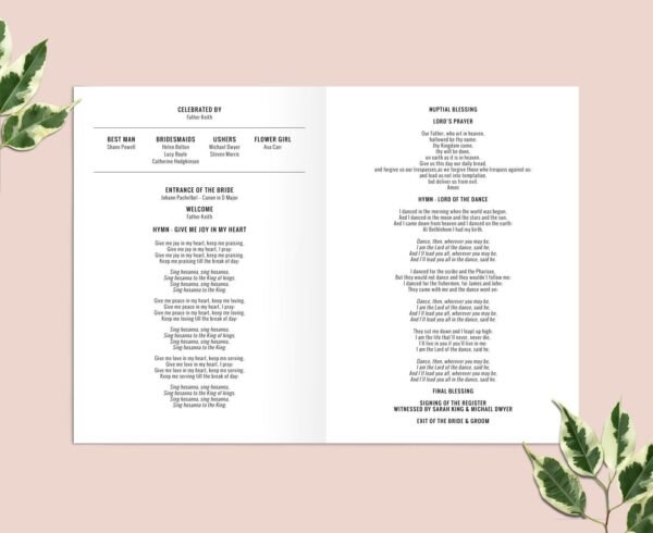 Bespoke Illustrated Order Of Service Booklet, Order Of The Day, Custom Venue Drawing, Modern Wedding Service Program, Wedding Order Booklets - Image 5