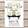 Campervan Wedding Invitations, Custom Bride & Groom Illustration, Luxury Invitations With Envelopes, Eco Friendly Invitations, Fun - Image 2
